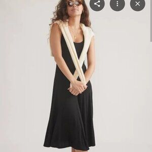Marine Layer Lexi Rib Sun-In Fit & Flare Dress sz Small black